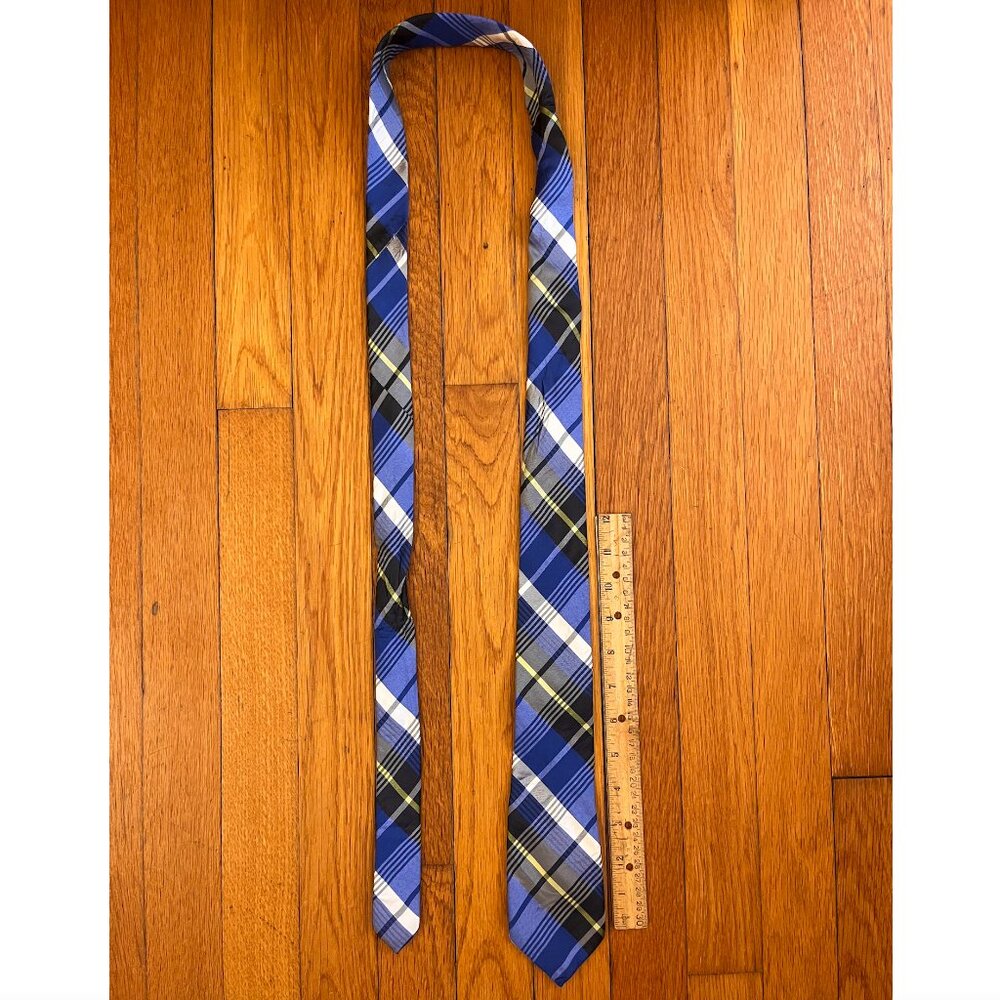 Ben Sherman Men's Silk Blue Plaid Tie